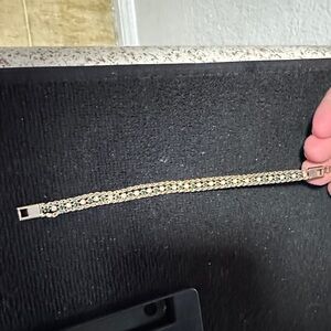 Elegant Gold and Green Bracelet